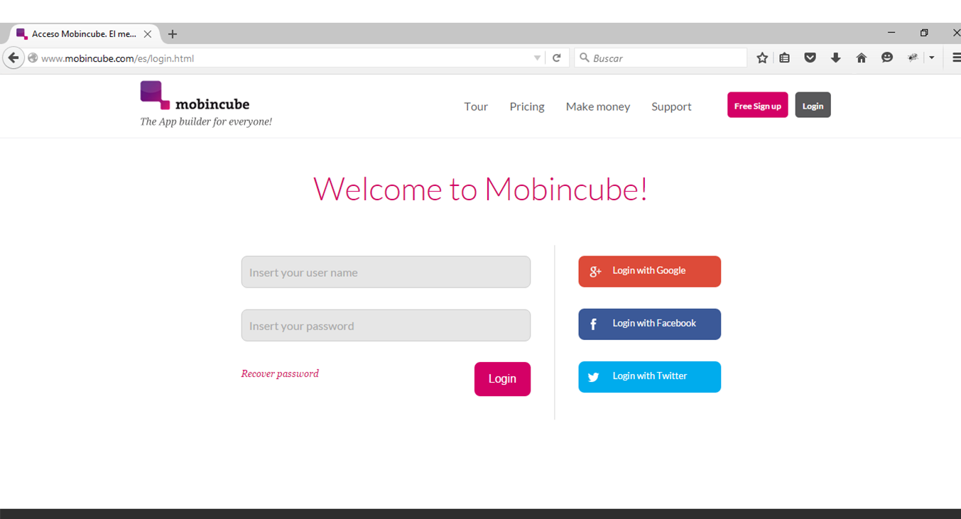 Login Mobincube